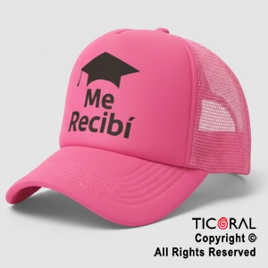 SOMBRERO VISERA IMPRESO ME RECIBI FLUO ROSA CAP x 1